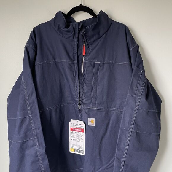 Carhartt FR Full Swing Quick Duck Lined Jacket Relaxed Fit Navy Blue Men's 2XL T - Picture 5 of 15